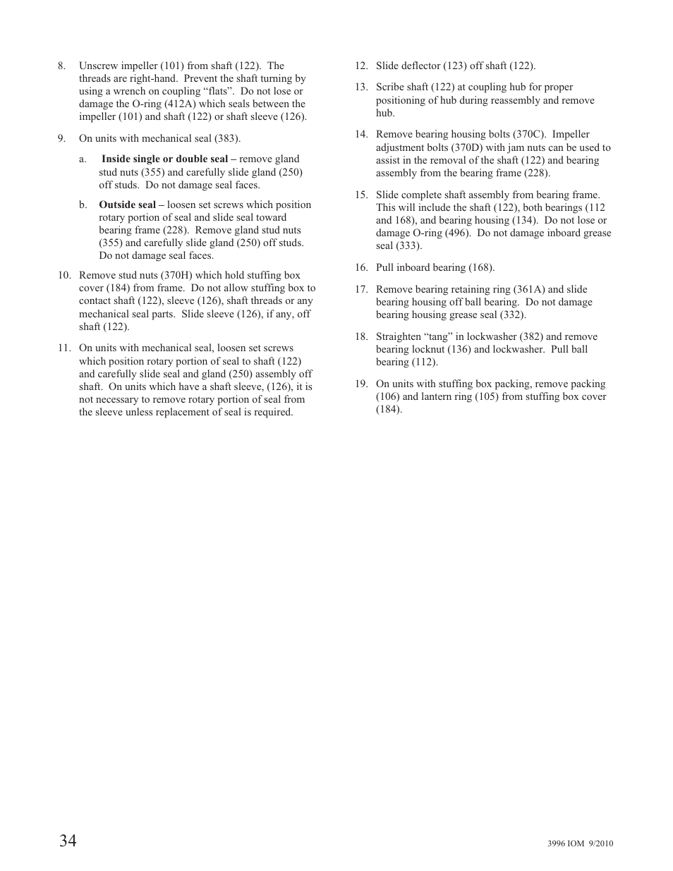 Goulds Pumps 3996 - IOM User Manual | Page 38 / 52