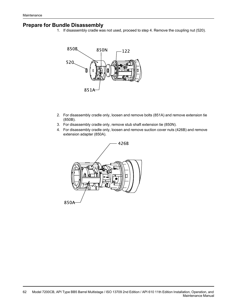 Prepare for bundle disassembly | Goulds Pumps 7200CB - IOM User Manual | Page 64 / 132