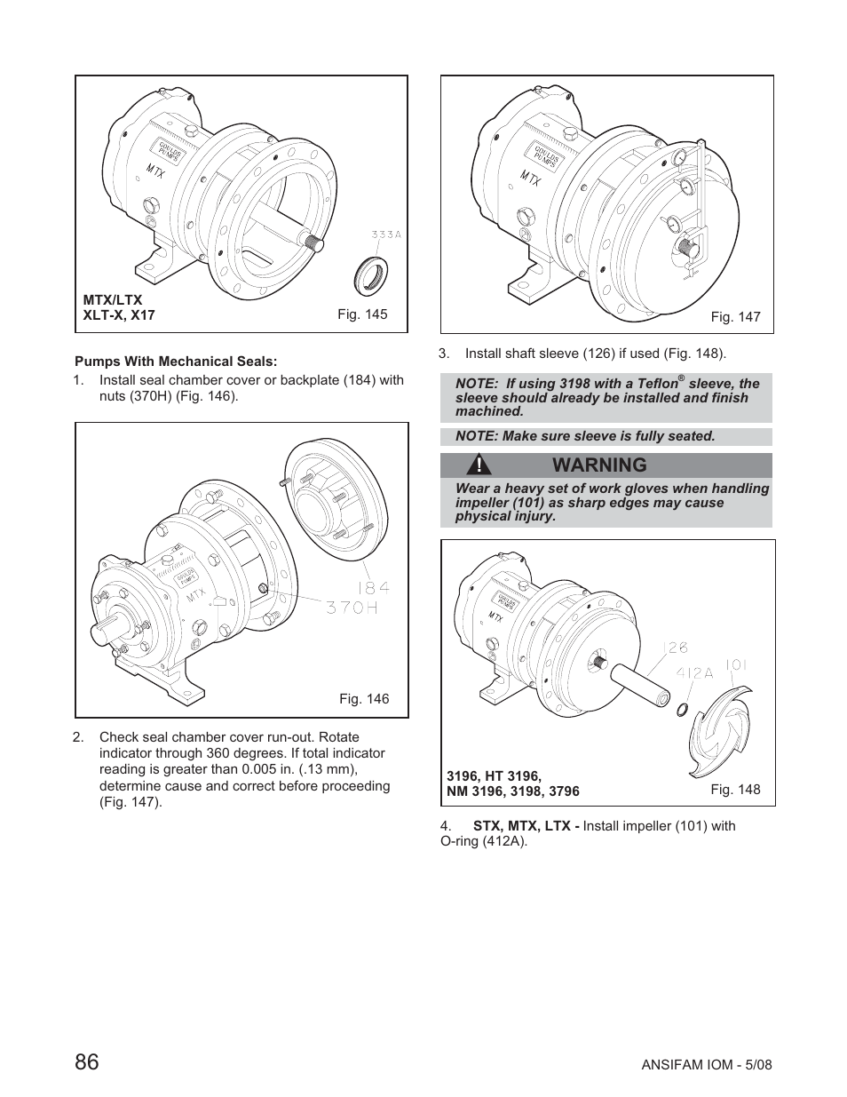 Warning | Goulds Pumps ANSI FAMILY IOM (ATEX Compliant) User Manual | Page 21 / 45