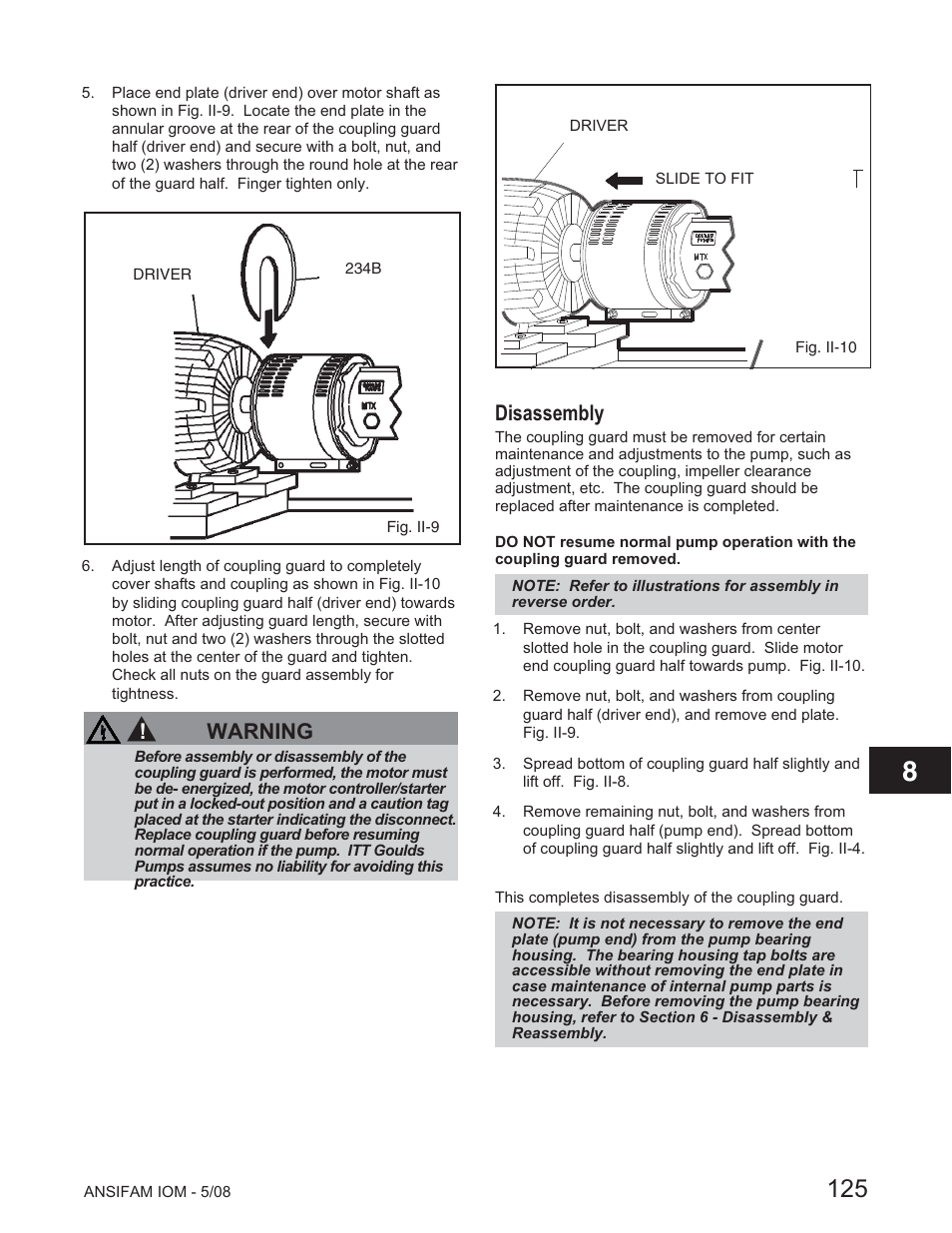 Warning, Disassembly | Goulds Pumps ANSI FAMILY IOM (ATEX Compliant) User Manual | Page 23 / 42