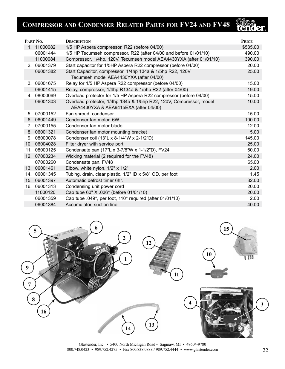 Fv24, Fv48 | Glastender Vertical Door Coolers User Manual | Page 23 / 36