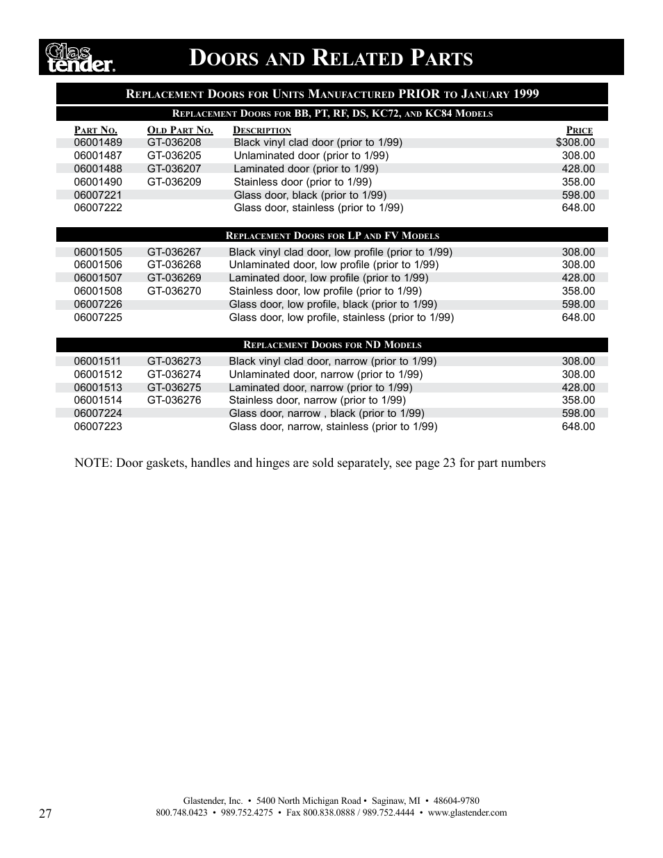 Oors, Elated, Arts | Glastender Vertical Door Coolers User Manual | Page 28 / 36