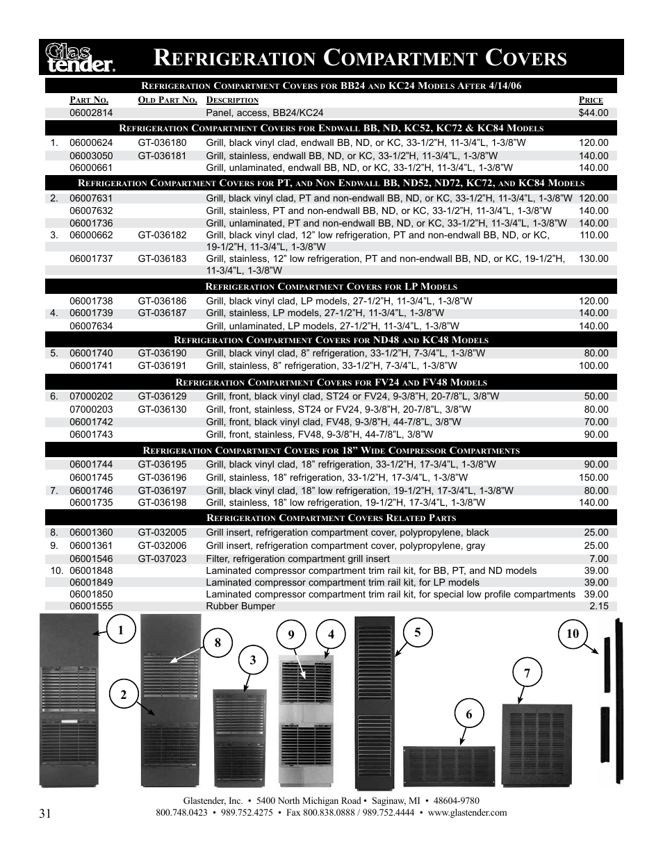 Efrigeration, Ompartment, Overs | Glastender Vertical Door Coolers User Manual | Page 32 / 36