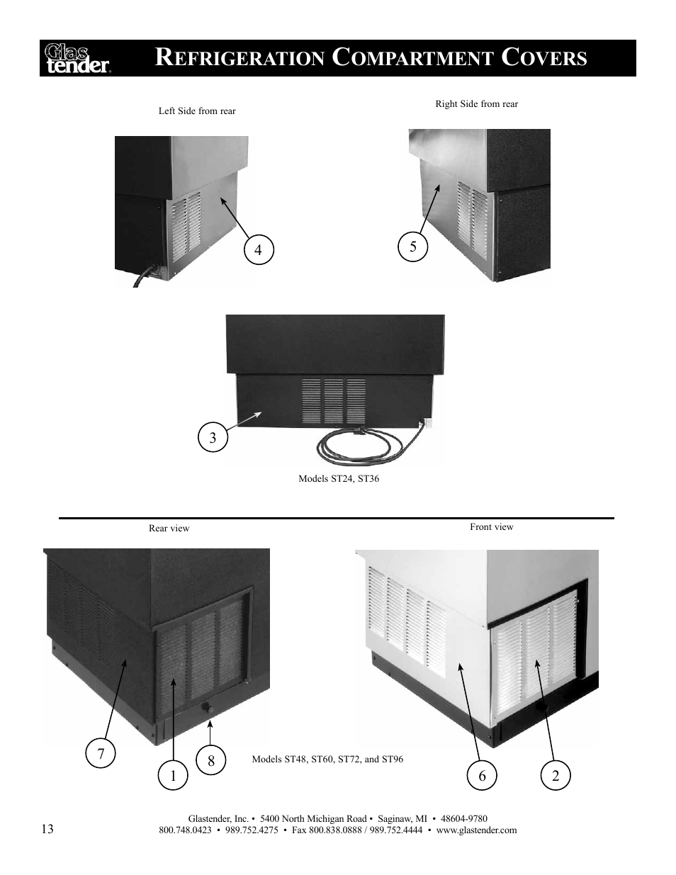 Efrigeration, Ompartment, Overs | Glastender ST96 User Manual | Page 14 / 16
