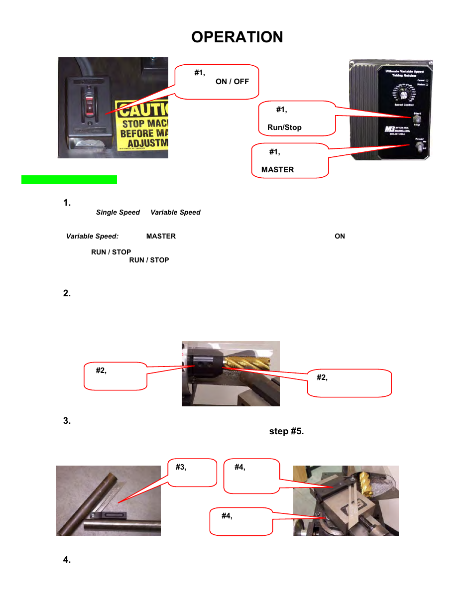 Operation | Mittler Bros Machine & Tool 400-VSUADJ User Manual | Page 7 / 38