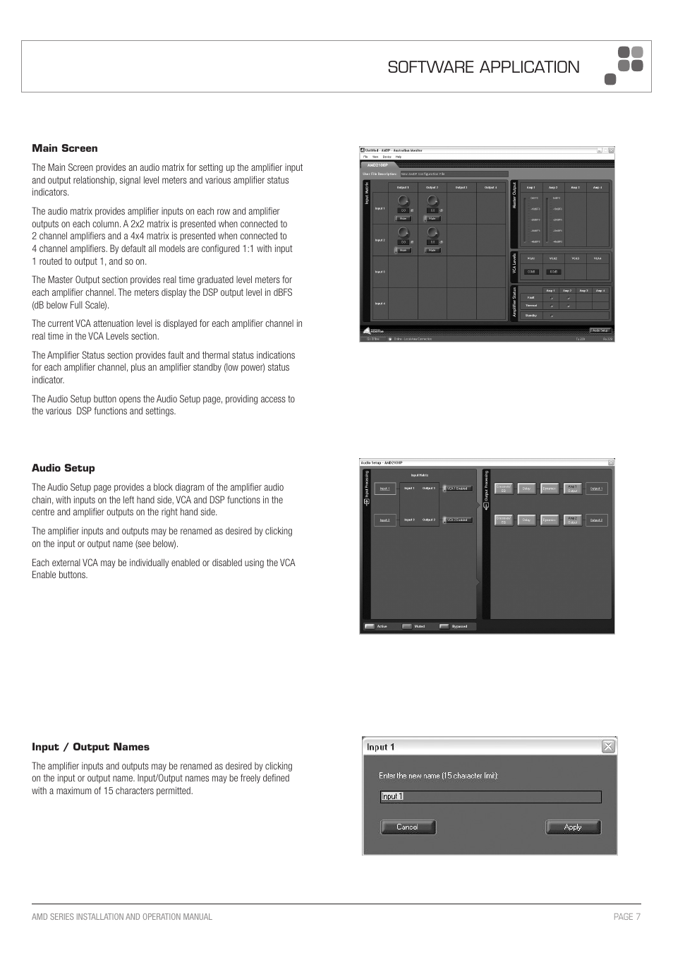 Software application | Australian Monitor AMD P Series User Manual | Page 7 / 20