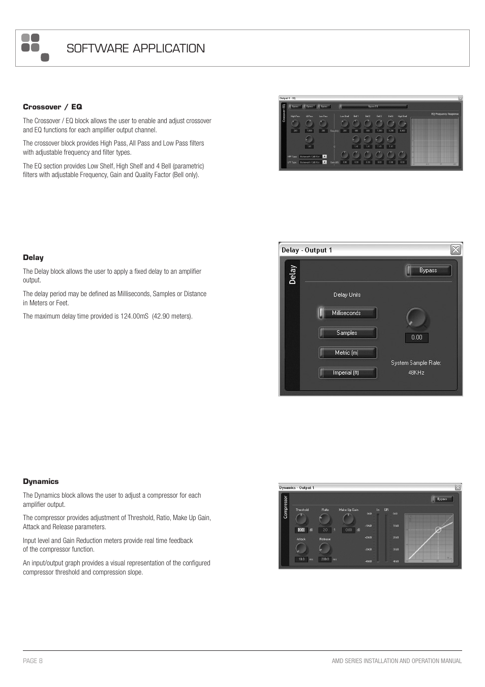 Software application | Australian Monitor AMD P Series User Manual | Page 8 / 20