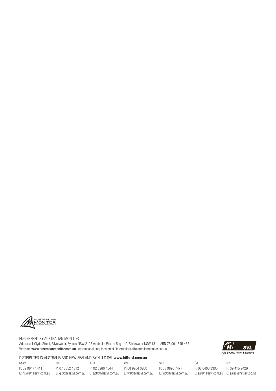 Australian Monitor XA1400 User Manual | Page 12 / 12