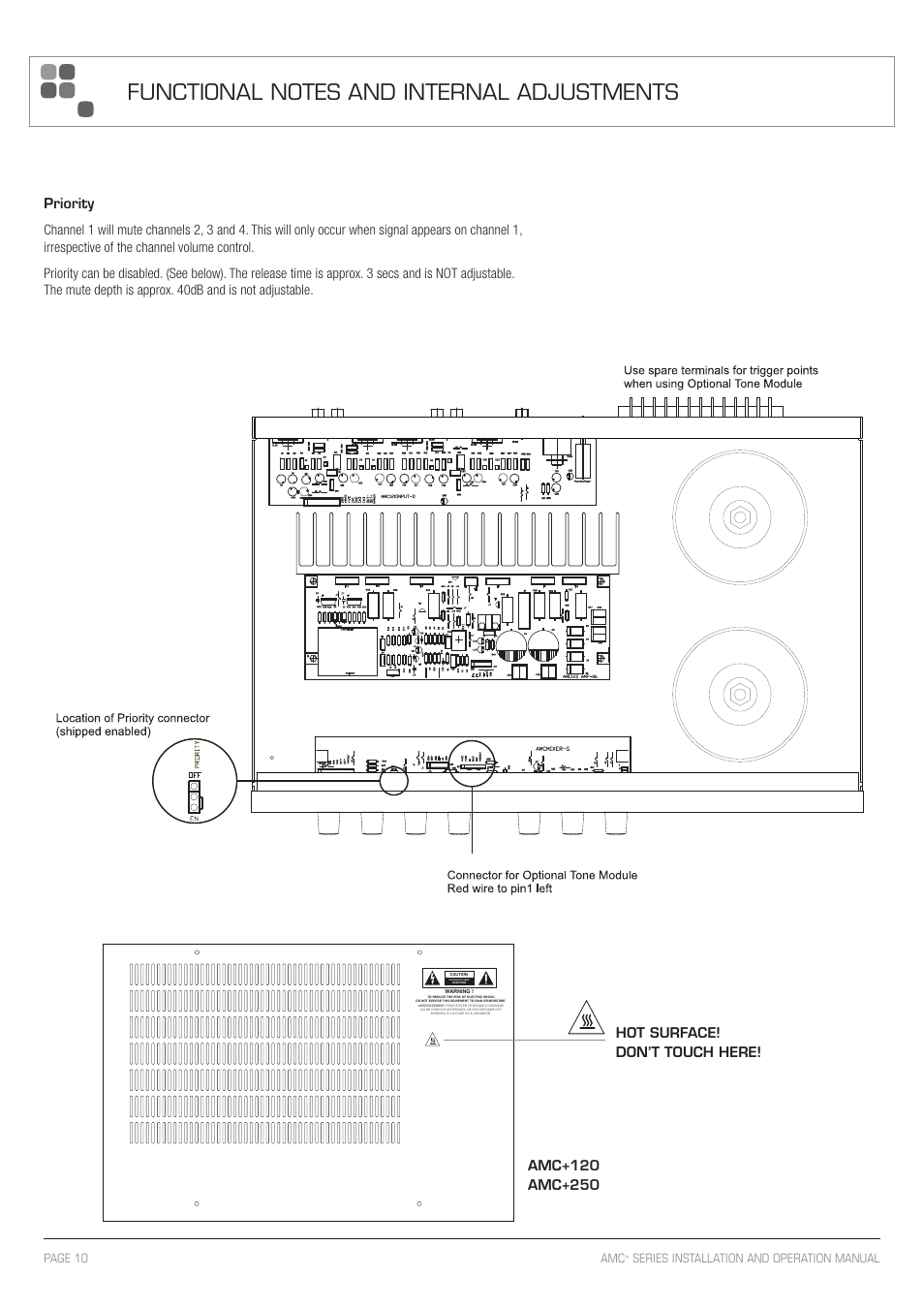 Page 10 amc, Series installation and operation manual | Australian Monitor AMC+60 User Manual | Page 10 / 16
