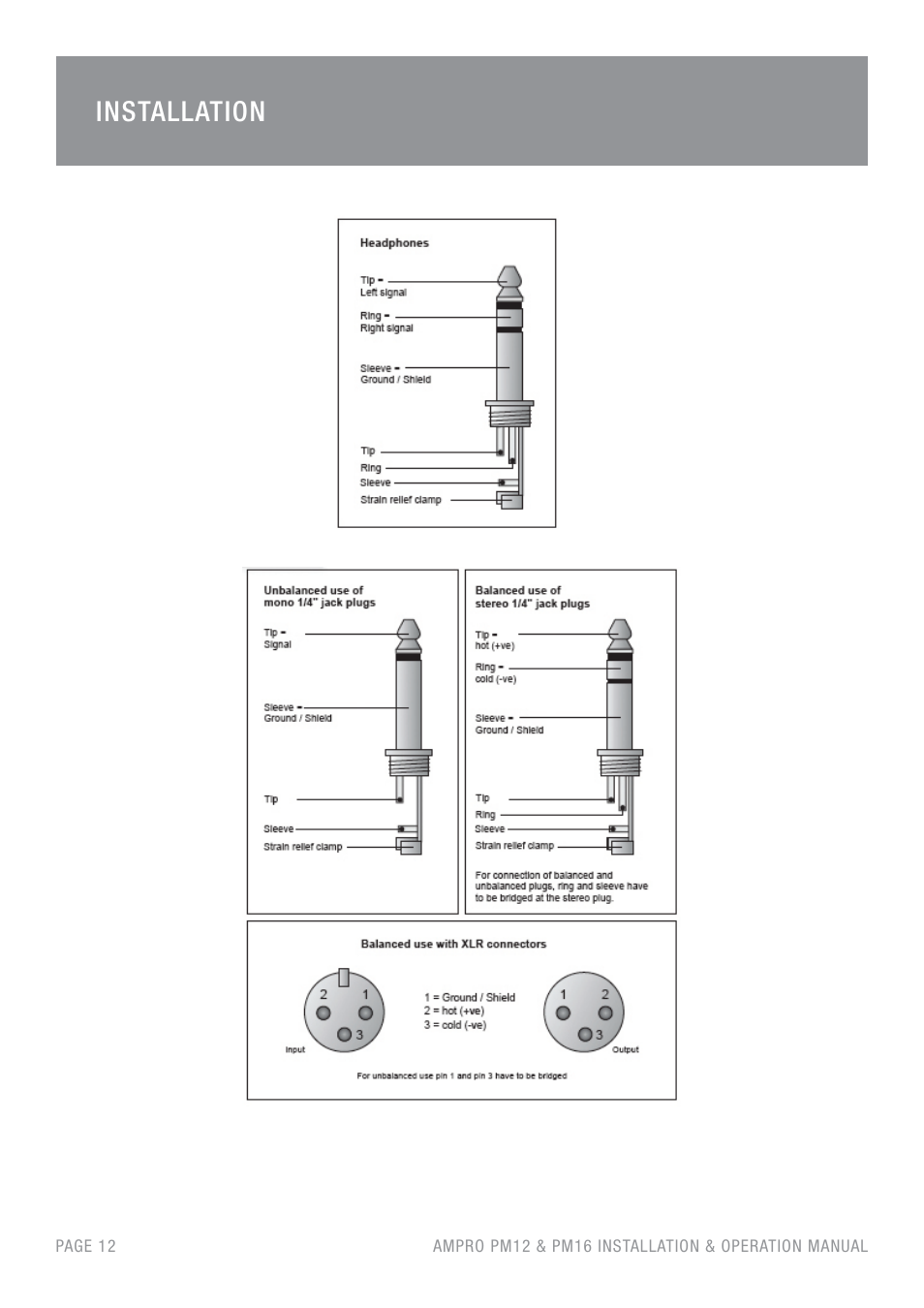 Installation | Australian Monitor PM16 User Manual | Page 12 / 16