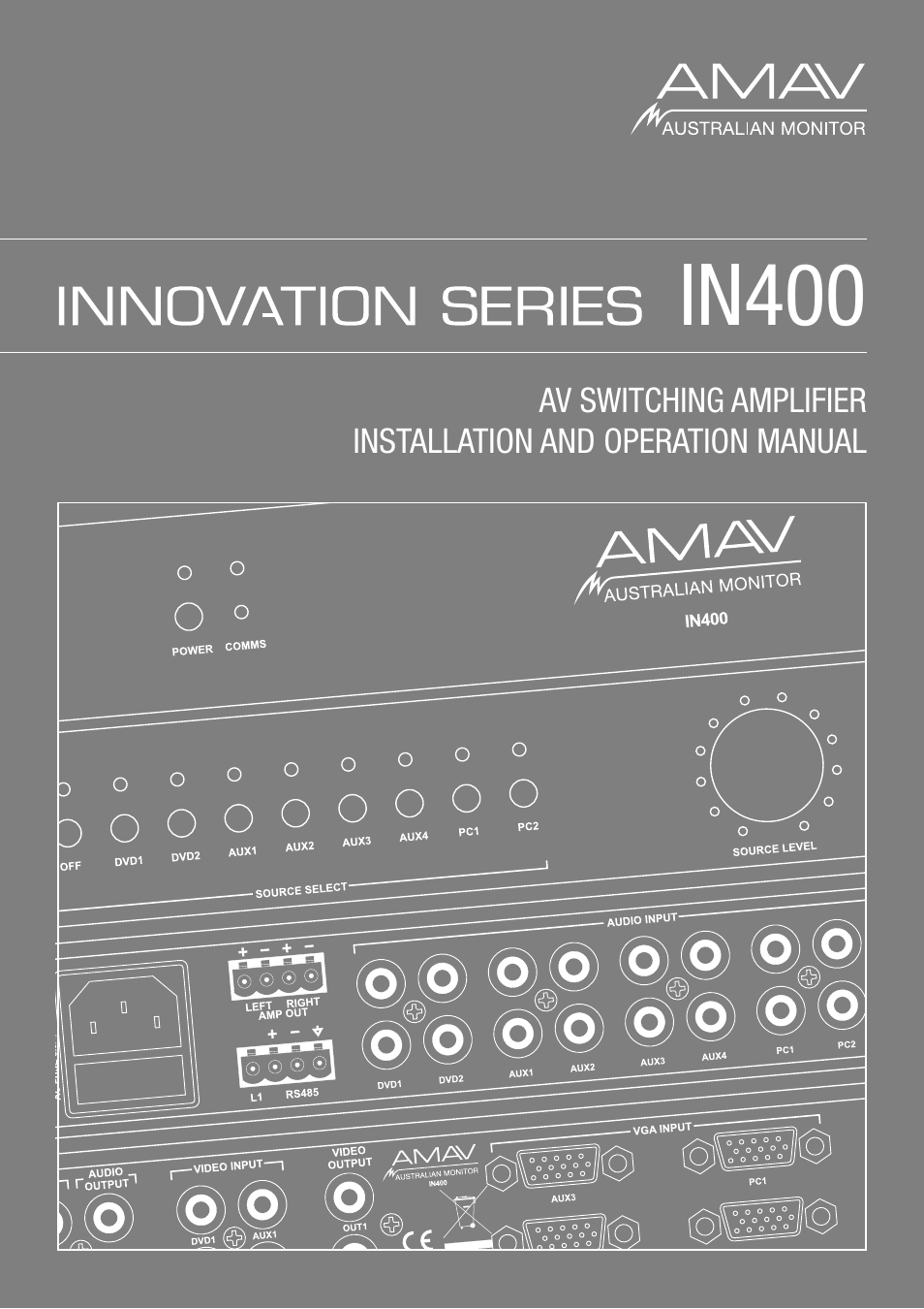 Australian Monitor IN400 User Manual | 12 pages