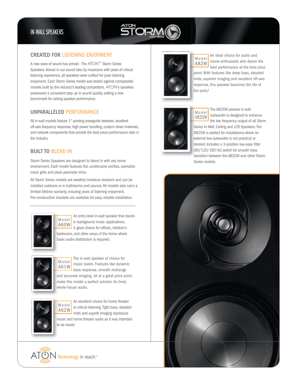 ATON Storm Series A62W User Manual | 2 pages