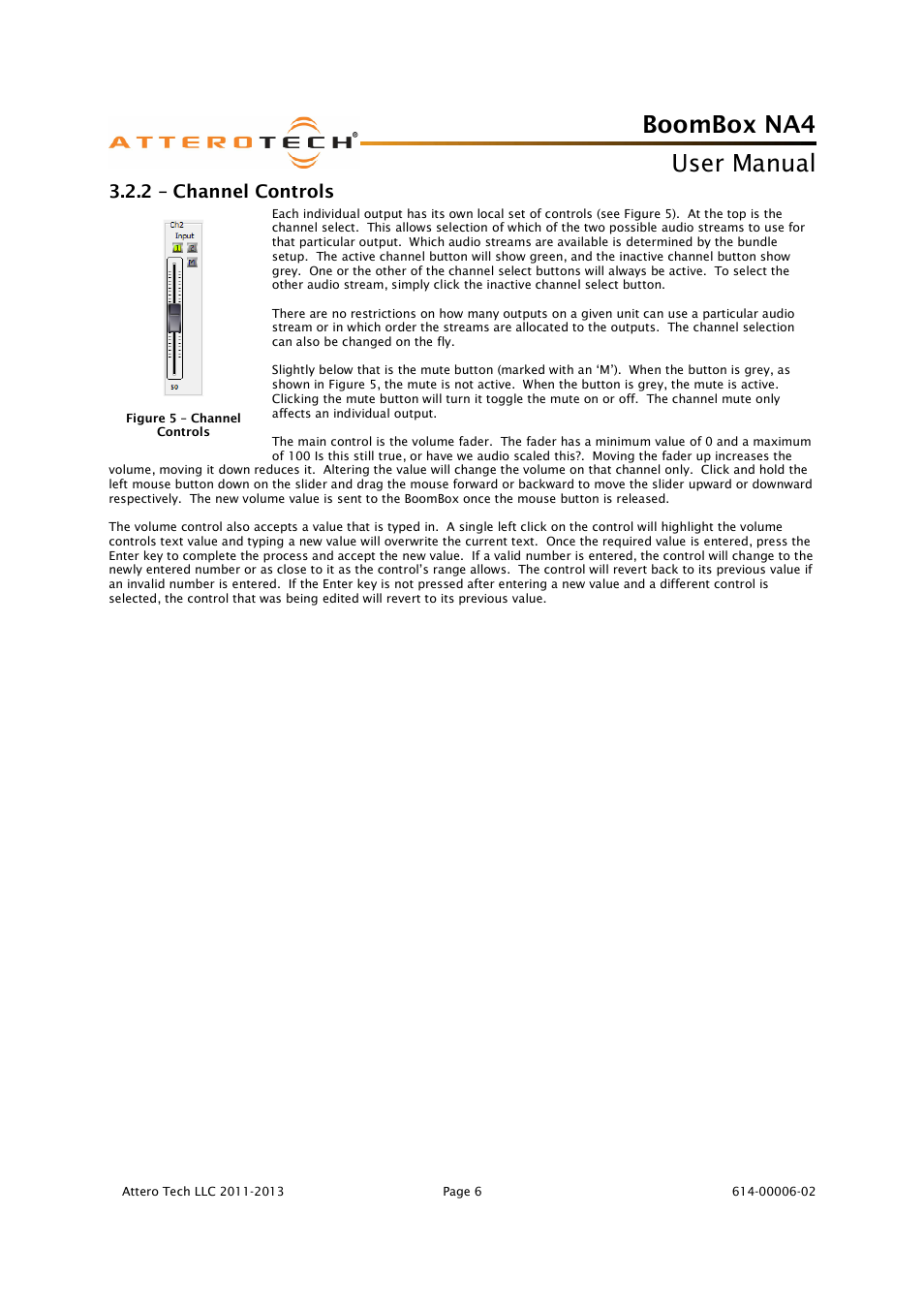Boombox na4, User manual, 2 – channel controls | Attero Tech BoomBox NA4 User Manual | Page 10 / 15