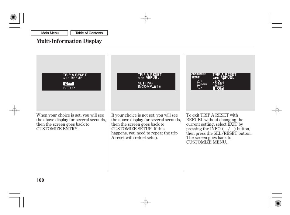 Multi-information display | Acura 2010 RL User Manual | Page 103 / 551