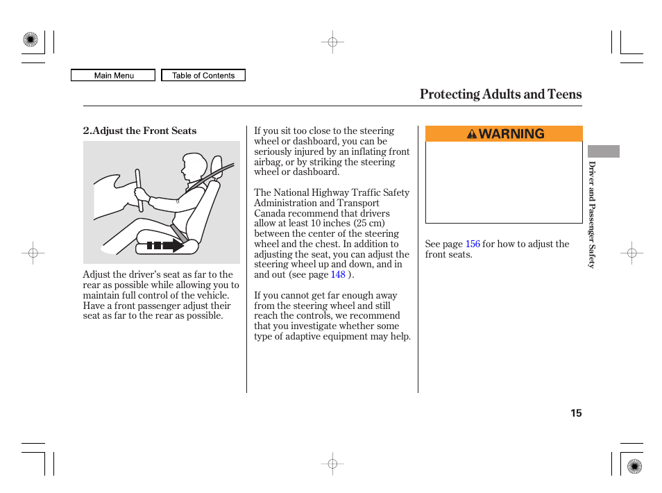 Protecting adults and teens | Acura 2010 RL User Manual | Page 18 / 551