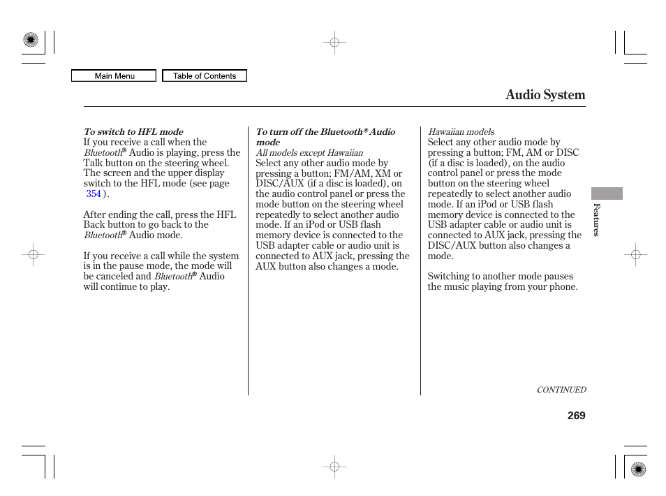 Audio system | Acura 2010 RL User Manual | Page 272 / 551