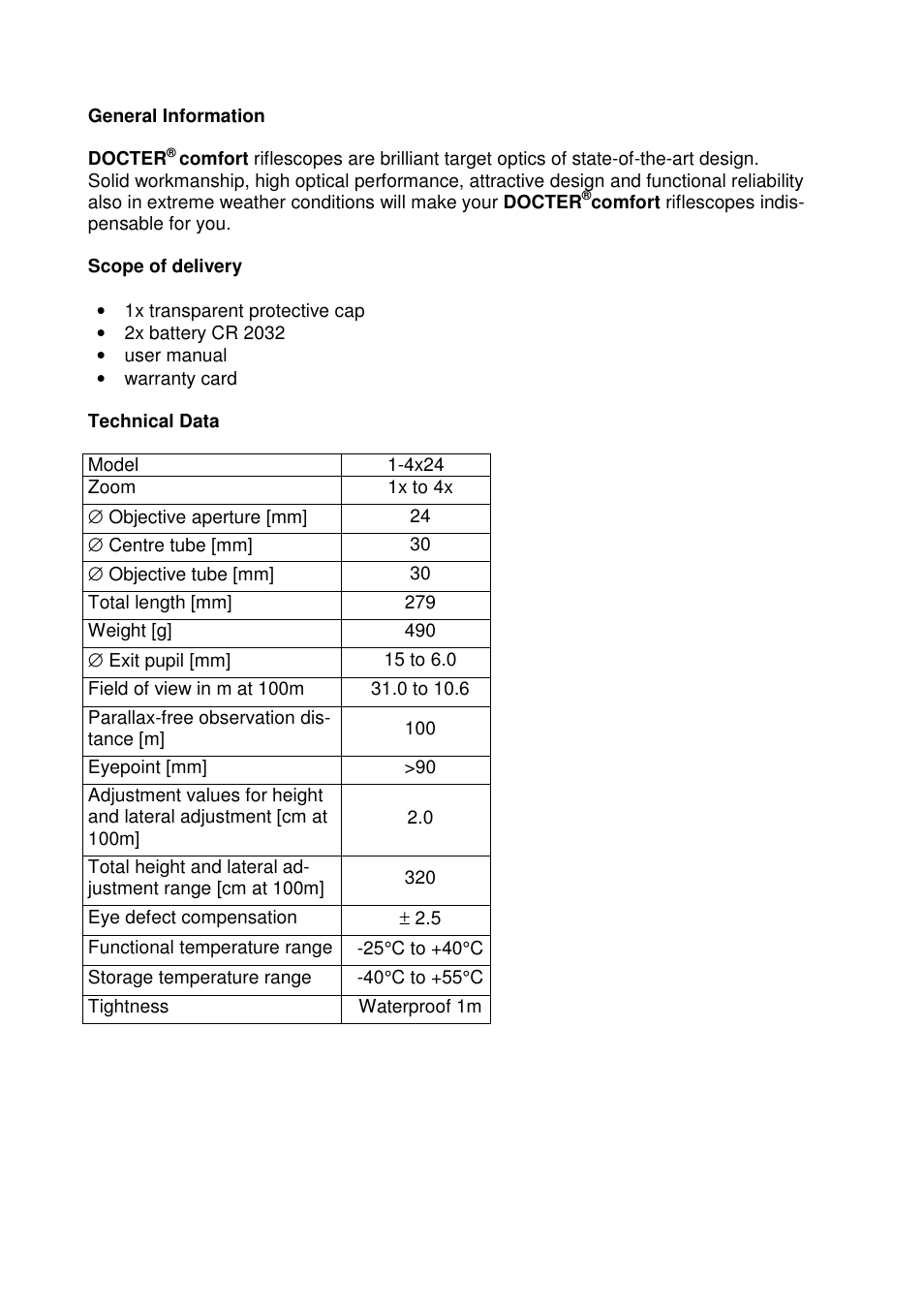 DOCTER DOCTER®comfort 1-4x24 User Manual | Page 11 / 37