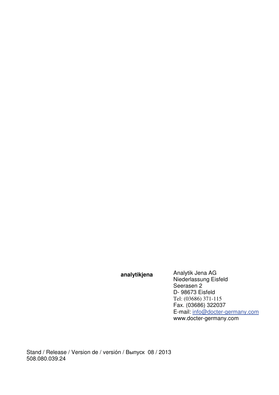 DOCTER DOCTER®comfort 1-4x24 User Manual | Page 37 / 37