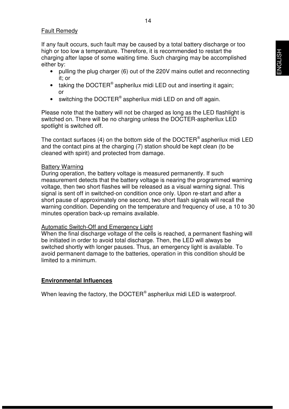 DOCTER DOCTER®aspherilux midi LED User Manual | Page 14 / 42