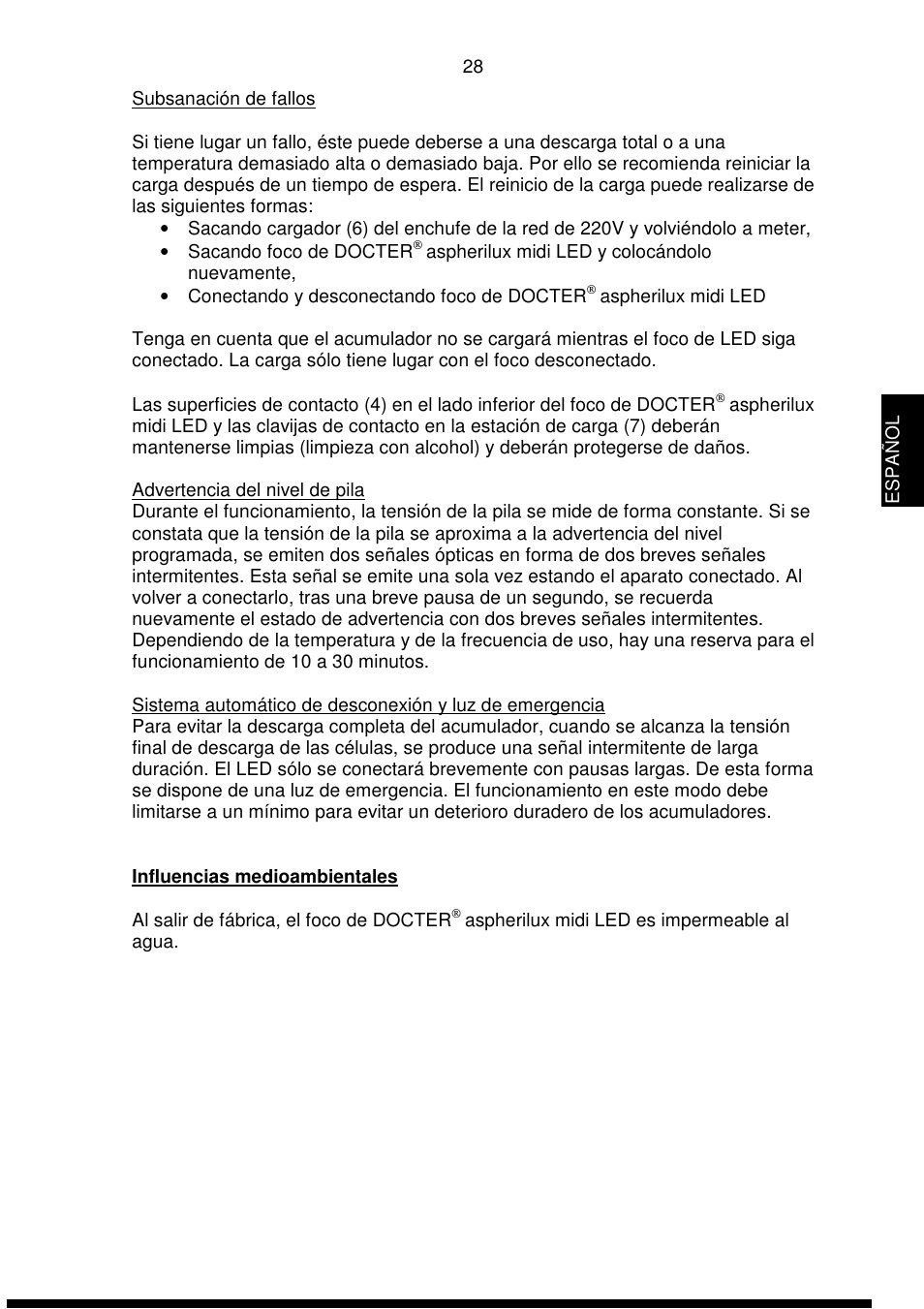 DOCTER DOCTER®aspherilux midi LED User Manual | Page 28 / 42