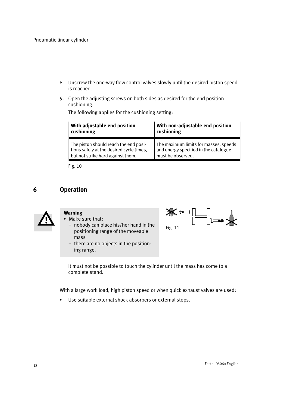 6 operation, 6operation | Festo Стандартные цилиндры DNC-V с распределителем User Manual | Page 18 / 64
