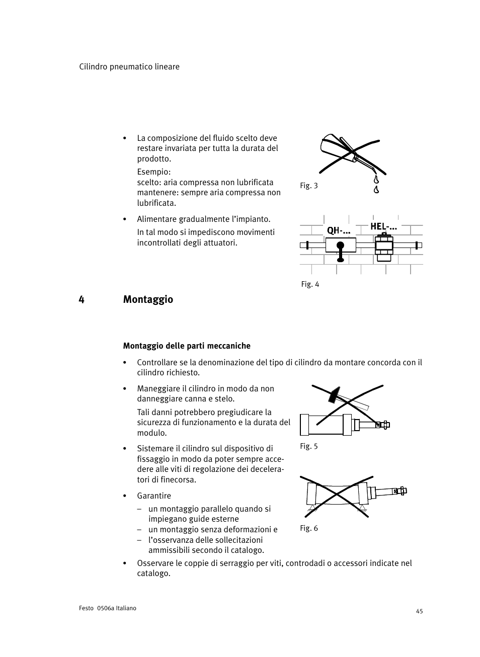 4 montaggio, Montaggio delle parti meccaniche, 4montaggio | Festo Стандартные цилиндры DNC-V с распределителем User Manual | Page 45 / 64