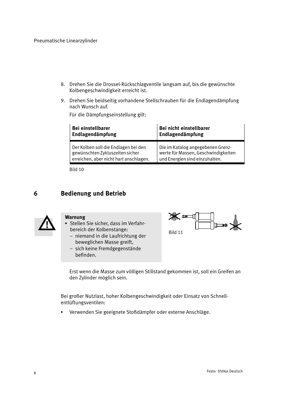 6 bedienung und betrieb, 6bedienung und betrieb | Festo Стандартные цилиндры DNC-V с распределителем User Manual | Page 8 / 64