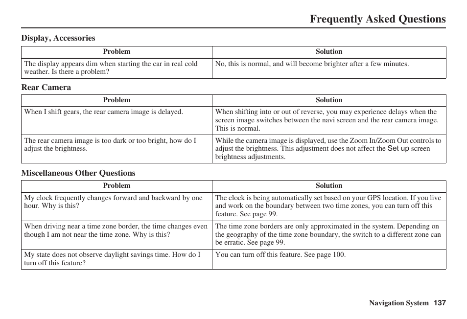 Frequently asked questions | Acura 2008 RDX 31STK810 User Manual | Page 138 / 161