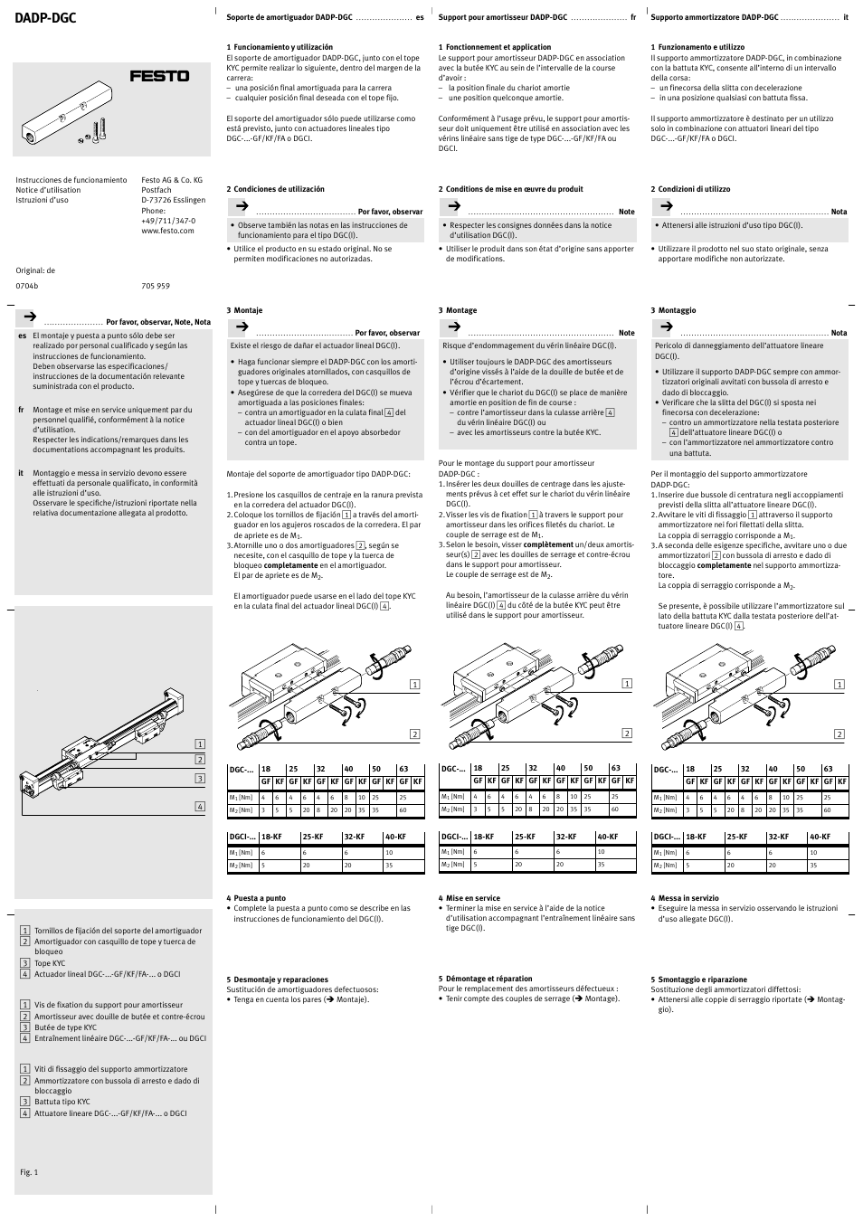 Dadp-dgc | Festo Принадлежности для элементов демпфирования User Manual | Page 2 / 2