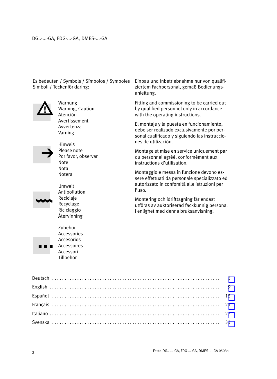 Festo Привод со шпинделем и трапециевидной резьбой DMES User Manual | Page 2 / 40