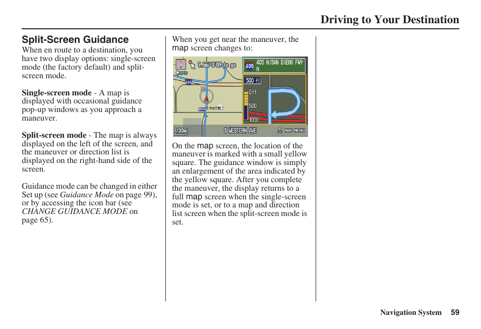 Driving to your destination | Acura 2009 RDX 00X31-STK-8200 User Manual | Page 60 / 164