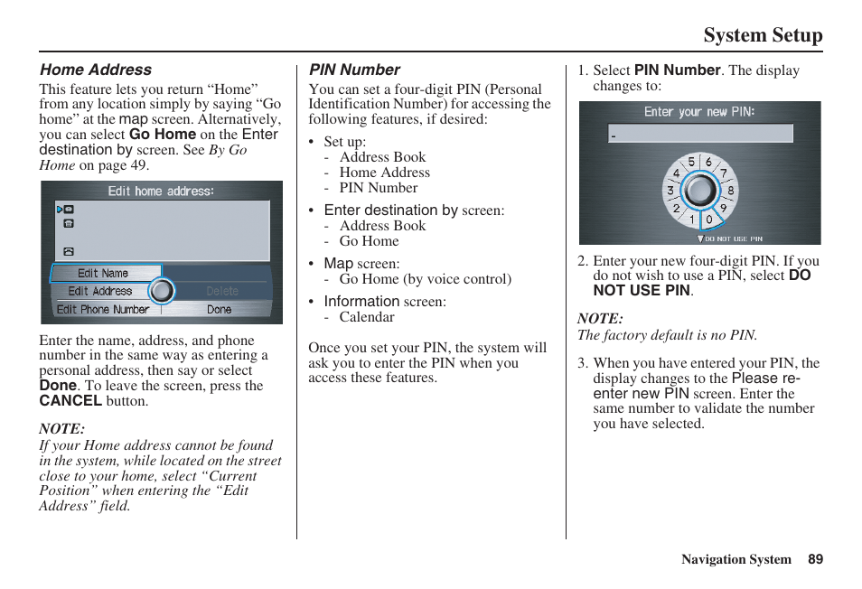 System setup | Acura 2009 RDX 00X31-STK-8200 User Manual | Page 90 / 164