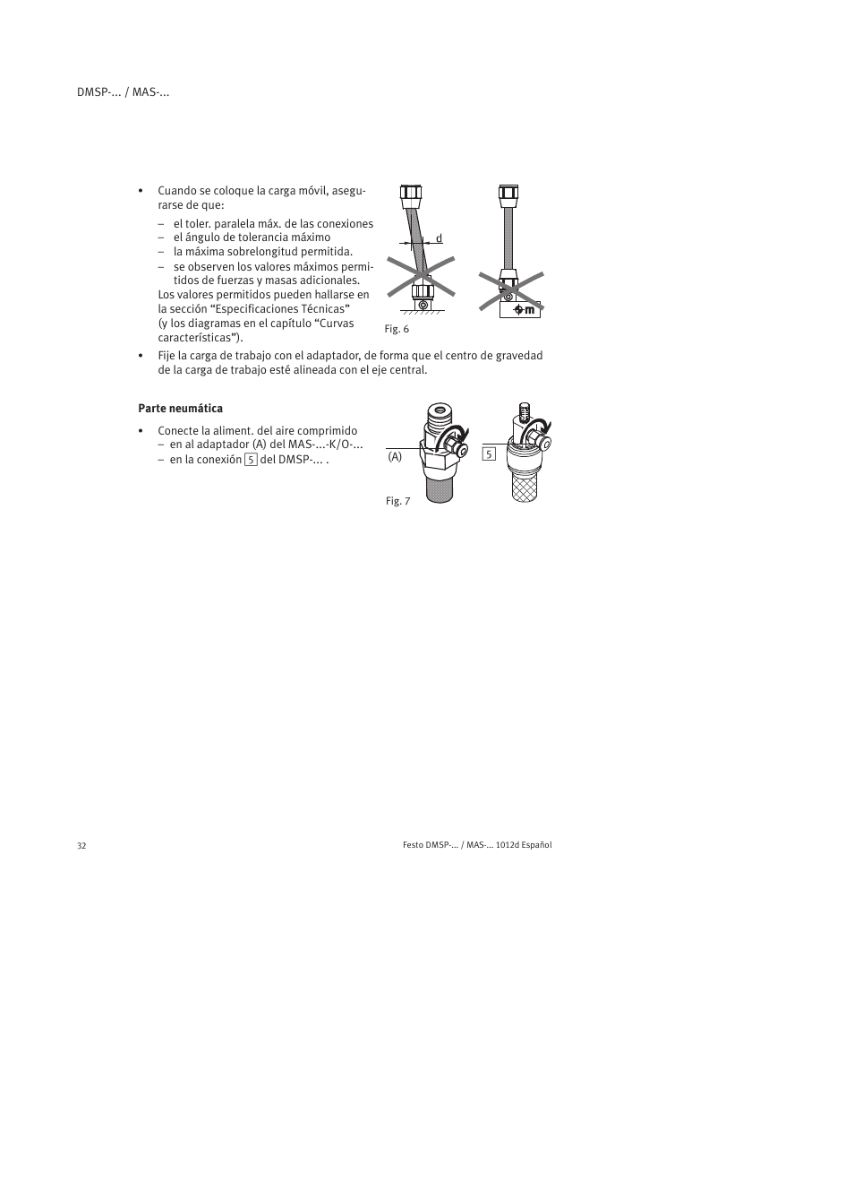 Parte neumática | Festo Пневматический мускул MAS User Manual | Page 32 / 80