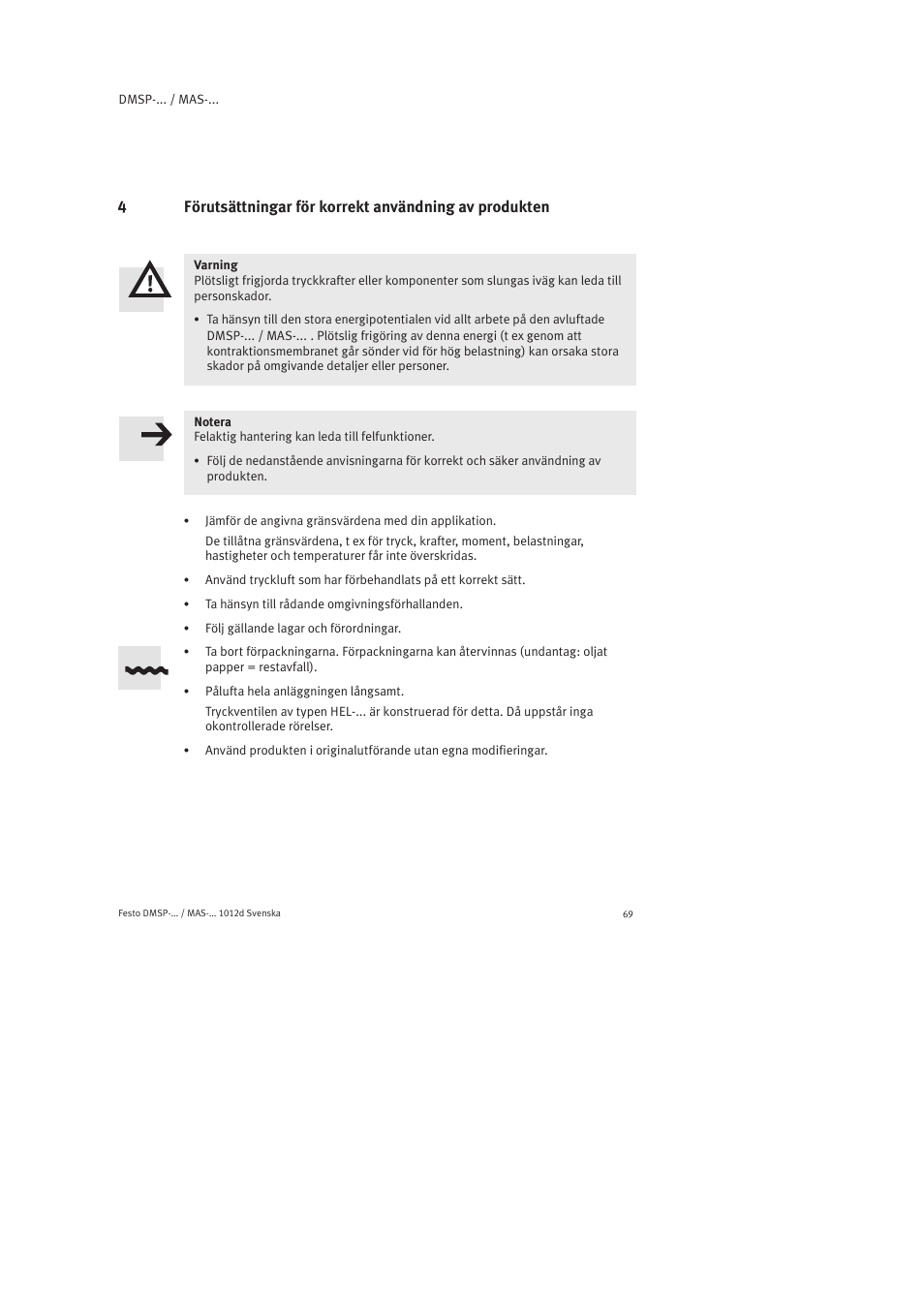 Festo Пневматический мускул MAS User Manual | Page 69 / 80