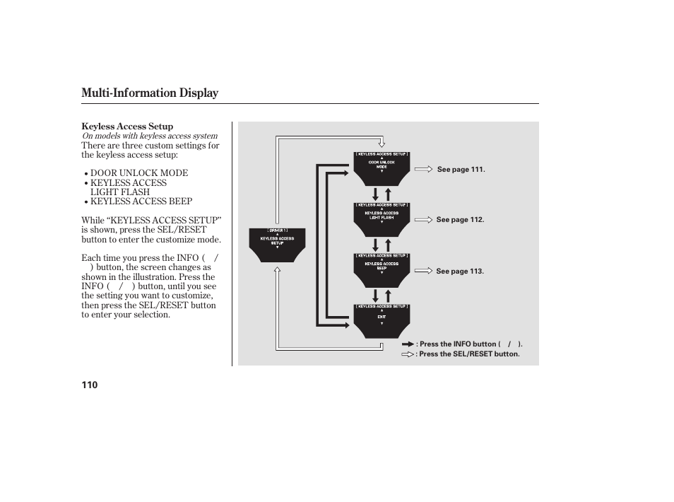Multi-information display | Acura 2009 Accord Sedan User Manual | Page 116 / 650