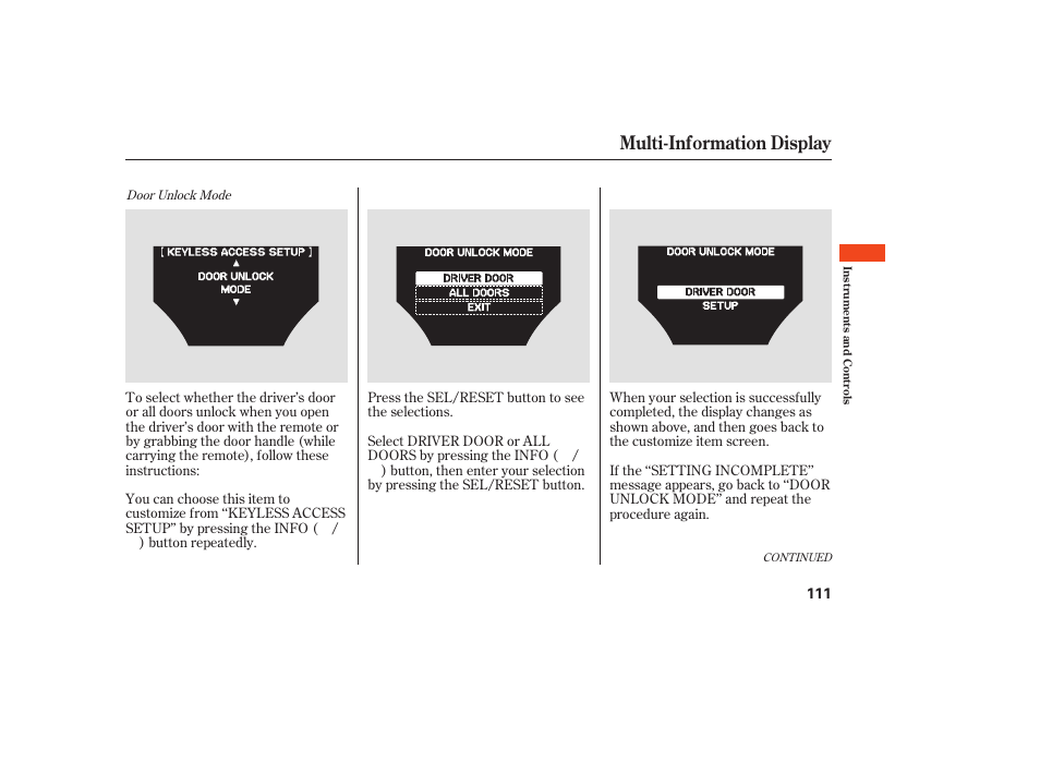 Multi-information display | Acura 2009 Accord Sedan User Manual | Page 117 / 650