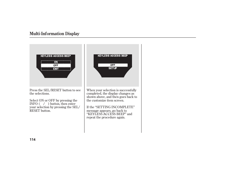 Multi-information display | Acura 2009 Accord Sedan User Manual | Page 120 / 650