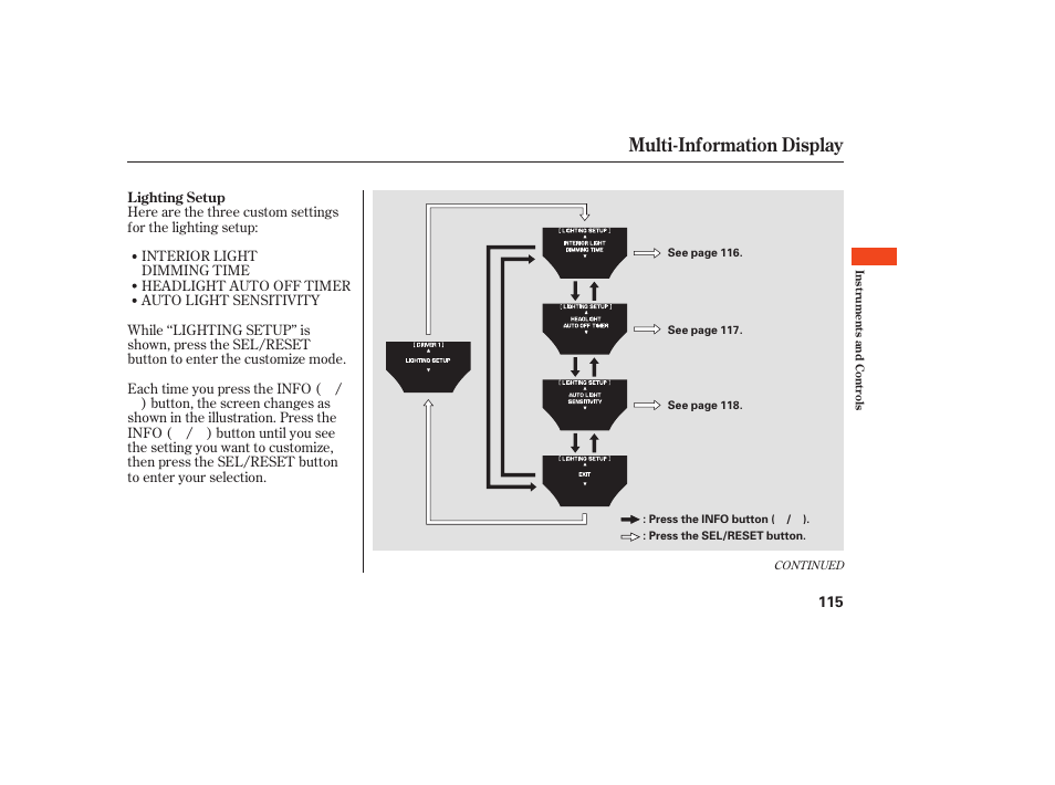 Multi-information display | Acura 2009 Accord Sedan User Manual | Page 121 / 650
