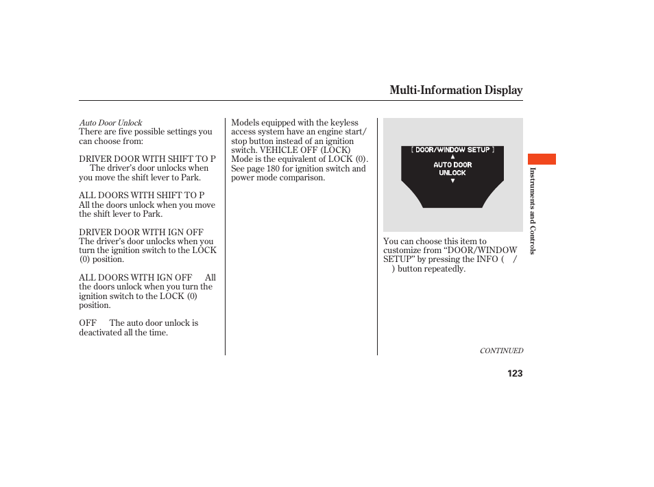 Multi-information display | Acura 2009 Accord Sedan User Manual | Page 129 / 650