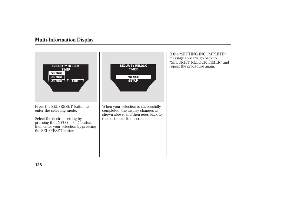 Multi-information display | Acura 2009 Accord Sedan User Manual | Page 134 / 650