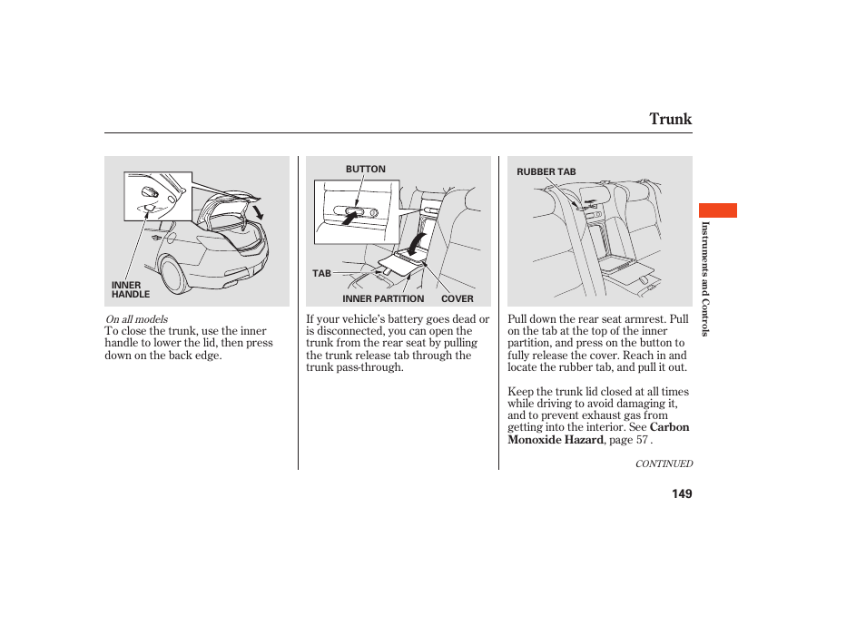 Trunk | Acura 2009 Accord Sedan User Manual | Page 155 / 650