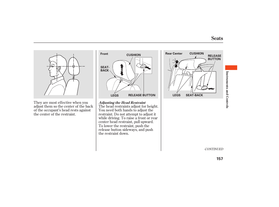 Seats | Acura 2009 Accord Sedan User Manual | Page 163 / 650