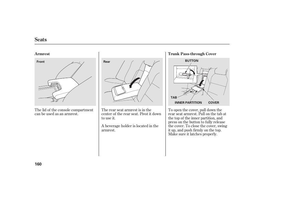 Seats | Acura 2009 Accord Sedan User Manual | Page 166 / 650
