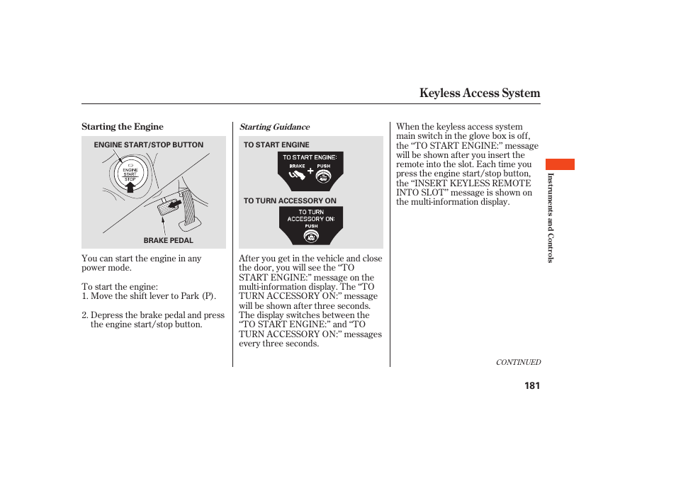 Keyless access system | Acura 2009 Accord Sedan User Manual | Page 187 / 650
