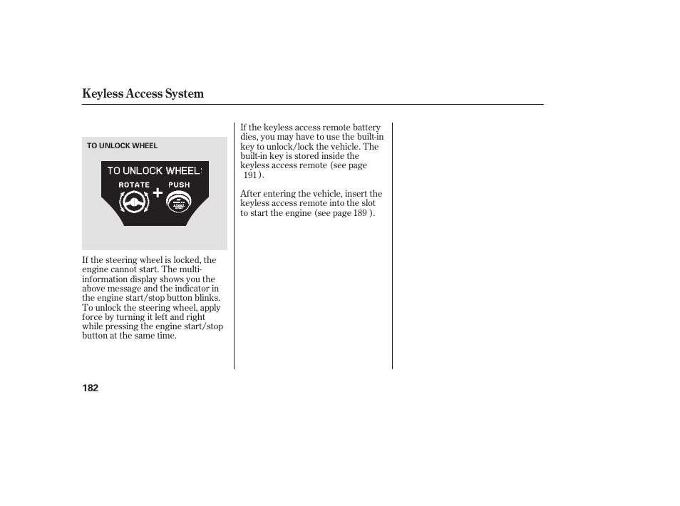 Keyless access system | Acura 2009 Accord Sedan User Manual | Page 188 / 650