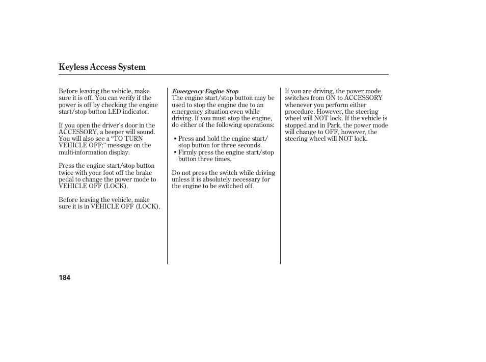 Keyless access system | Acura 2009 Accord Sedan User Manual | Page 190 / 650