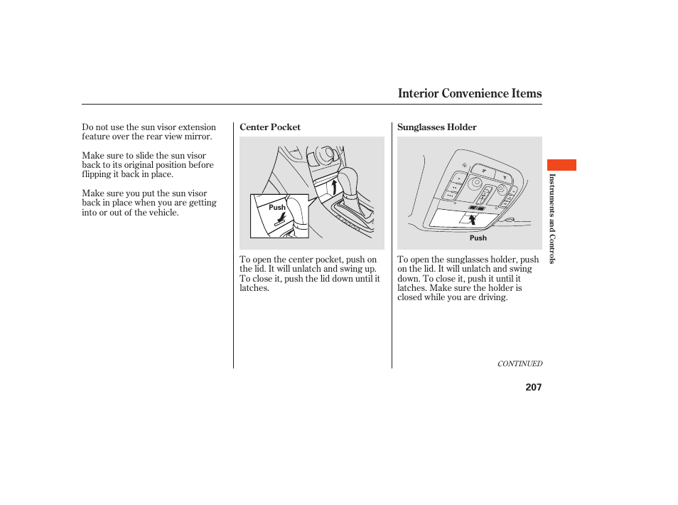 Interior convenience items | Acura 2009 Accord Sedan User Manual | Page 213 / 650