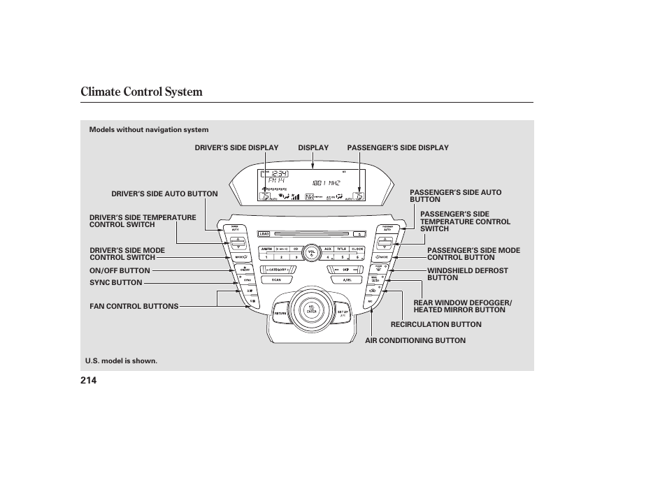 Climate control system | Acura 2009 Accord Sedan User Manual | Page 220 / 650