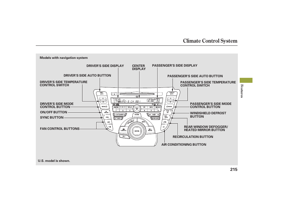 Climate control system | Acura 2009 Accord Sedan User Manual | Page 221 / 650