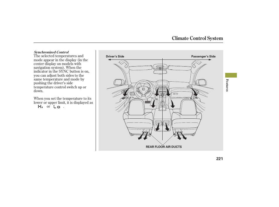 Climate control system | Acura 2009 Accord Sedan User Manual | Page 227 / 650